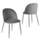 Gymax Dining Chair Set of 2 Upholstered Velvet Chair Set w/ Metal Base for Living Room
